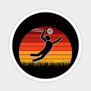 Travel back in time with beach volleyball - Retro Sunsets shirt featuring a player! Magnet